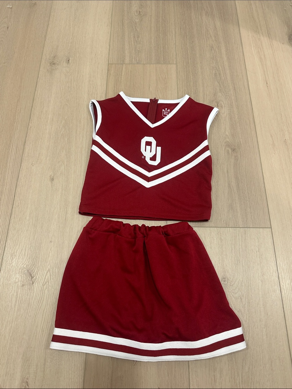 OU Oklahoma Sooners Cheerleading Uniform Costume Crimson Girls Size Medium 10-12